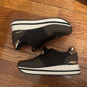 Michael Kors Black and Gold Sneakers